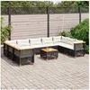 Image de Salon de jardin modulable rotin noir 2 personnes x 63.5 x 36 cm 10 pieces