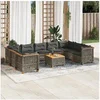 Image de Salon de jardin modulable 10 pieces rotin gris x 63.5 x 36 cm