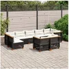 Image de Salon de jardin modulable rotin noir 9 pieces 9 personnes