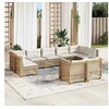 Image de Salon de Jardin avec Coussins 11 pcs, Canapés de Terrasse, Ensemble de Meubles de Patio, Mobilier d'Extérieur, Beige 3272809