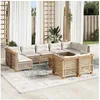Image de Salon de jardin modulable GENERIQUE resine tressee 10 pieces beige x 63.5 x 36 cm
