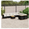 Image de Salon de jardin modulable resine tressee noir 10 pieces 63.5 x 63.5 x 36