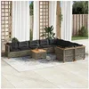 Image de Salon de jardin modulable resine tressee gris 10 pieces 63.5 x 63.5 x 36