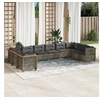 Image de Salon de jardin modulable rotin gris 10 pieces 56.5 x 56.5 x 56.5