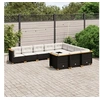 Image de Salon de jardin 10 pcs avec coussins noir résine tressée 3262031