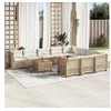 Image de Salon de jardin modulable - Lot de 11 pièces - Résine tressée - Beige