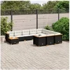 Image de Salon de jardin modulable GENERIQUE noir resine tressee 11 pieces x 63.5 x 36 cm