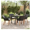 Image de Ensemble de salle à manger de jardin 5 pièces en poly rattan noir 3261671