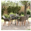 Image de Ensemble de salle à manger de jardin 5 pièces en Gris Poly Rattan 3261678