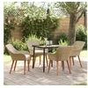 Image de Ensemble de salle à manger de jardin 5 pièces en poly rattan beige 3261692