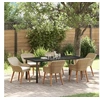Image de Ensemble de salle à manger de jardin de 7 pièces beige en poly rotin 3261703