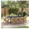 Image de Ensemble de salle à manger pour jardin 9 pcs Beige polyrotin, Set de jardin élégant, matériaux résistants aux UV, 3261704