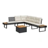 Image de Salon de jardin avec coussins 2 pcs noir résine tressée acacia 3277497