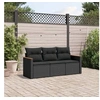 Image de Salon de jardin modulable resine tressee noir 3 pieces 55.0 x 62 x 69 3 personnes