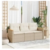 Image de Salon de Jardin avec Coussins 3 pcs, Canapés de Terrasse, Ensemble de Meubles de Patio, Mobilier d'Extérieur, Beige 3258159