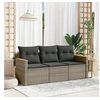 Image de Salon de Jardin avec Coussins 3 pcs, Canapés de Terrasse, Ensemble de Meubles de Patio, Mobilier d'Extérieur, Gris 3258161