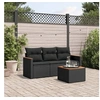 Image de Salon de Jardin avec Coussins 4 pcs, Canapés de Terrasse, Ensemble de Meubles de Patio, Mobilier d'Extérieur, Noir 3258163
