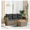 Image de Salon de Jardin avec Coussins 4 pcs, Canapés de Terrasse, Ensemble de Meubles de Patio, Mobilier d'Extérieur, Gris 3258168