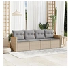 Image de Salon de Jardin avec Coussins 4 pcs, Canapés de Terrasse, Ensemble de Meubles de Patio, Mobilier d'Extérieur, Beige 3258174