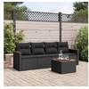 Image de Salon de Jardin avec Coussins 5 pcs, Canapés de Terrasse, Ensemble de Meubles de Patio, Mobilier d'Extérieur, Noir 3258177