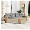 Image de Salon de jardin modulable rotin beige 5 pieces 55 x 62 x 69 cm 4 personnes
