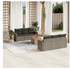 Image de Salon de Jardin avec Coussins 7 pcs, Canapés de Terrasse, Ensemble de Meubles de Patio, Mobilier d'Extérieur, Gris 3258196