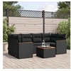 Image de Salon de Jardin avec Coussins 7 pcs, Canapés de Terrasse, Ensemble de Meubles de Patio, Mobilier d'Extérieur, Noir 3258198