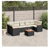 Image de Salon de Jardin avec Coussins 8 pcs, Canapés de Terrasse, Ensemble de Meubles de Patio, Mobilier d'Extérieur, Noir 3258213