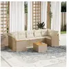 Image de Salon de Jardin avec Coussins 8 pcs, Canapés de Terrasse, Ensemble de Meubles de Patio, Mobilier d'Extérieur, Beige 3258215