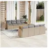 Image de Salon de jardin modulable resine tressee 9 pieces beige 55 x 62 x 69 cm 8 personnes