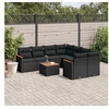 Image de Salon de Jardin avec Coussins 9 pcs, Canapés de Terrasse, Ensemble de Meubles de Patio, Mobilier d'Extérieur, Noir 3258226