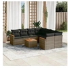 Image de Salon de Jardin avec Coussins 9 pcs, Canapés de Terrasse, Ensemble de Meubles de Patio, Mobilier d'Extérieur, Gris 3258231