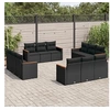 Image de Salon de Jardin avec Coussins 12 pcs, Canapés de Terrasse, Ensemble de Meubles de Patio, Mobilier d'Extérieur, Noir 3258233