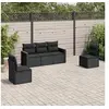 Image de Salon de Jardin avec Coussins 5 pcs, Canapés de Terrasse, Ensemble de Meubles de Patio, Mobilier d'Extérieur, Noir 3258247