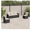 Image de Salon de Jardin avec Coussins 5 pcs, Canapés de Terrasse, Ensemble de Meubles de Patio, Mobilier d'Extérieur, Noir 3258248