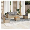 Image de Salon de jardin modulable 5 personnes 6 pieces beige 55 x 62 x 69 cm rotin