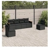 Image de Salon de Jardin avec Coussins 6 pcs, Canapés de Terrasse, Ensemble de Meubles de Patio, Mobilier d'Extérieur, Noir 3258261