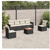 Image de Salon de Jardin avec Coussins 7 pcs, Canapés de Terrasse, Ensemble de Meubles de Patio, Mobilier d'Extérieur, Noir 3258269