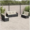 Image de Salon de jardin modulable 7 personnes noir resine tressee 55.0 x 62 x 69 cm 7 pieces