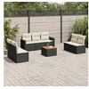 Image de Salon de Jardin avec Coussins 8 pcs, Canapés de Terrasse, Ensemble de Meubles de Patio, Mobilier d'Extérieur, Noir 3258283