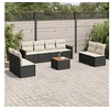 Image de Salon de Jardin avec Coussins 9 pcs, Canapés de Terrasse, Ensemble de Meubles de Patio, Mobilier d'Extérieur, Noir 3258297