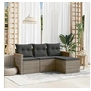 Image de Salon de Jardin avec Coussins 4 pcs, Canapés de Terrasse, Ensemble de Meubles de Patio, Mobilier d'Extérieur, Gris 3258308