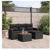 Image de Salon de Jardin avec Coussins 5 pcs, Canapés de Terrasse, Ensemble de Meubles de Patio, Mobilier d'Extérieur, Noir 3258310