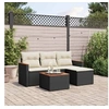 Image de Salon de Jardin avec Coussins 5 pcs, Canapés de Terrasse, Ensemble de Meubles de Patio, Mobilier d'Extérieur, Noir 3258311