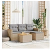 Image de Salon de Jardin avec Coussins 5 pcs, Canapés de Terrasse, Ensemble de Meubles de Patio, Mobilier d'Extérieur, Beige 3258314