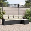 Image de Salon de Jardin avec Coussins 5 pcs, Canapés de Terrasse, Ensemble de Meubles de Patio, Mobilier d'Extérieur, Noir 3258318