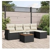 Image de Salon de Jardin avec Coussins 6 pcs, Canapés de Terrasse, Ensemble de Meubles de Patio, Mobilier d'Extérieur, Noir 3258325