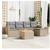 Image de Salon de jardin modulable rotin beige 6 pieces 6 personnes