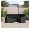 Image de 4-delige Loungeset met kussens poly rattan zwart3258331