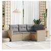 Image de Salon de jardin modulable beige 4 personnes rotin 62.0 x 62 x 69 cm 4 pieces